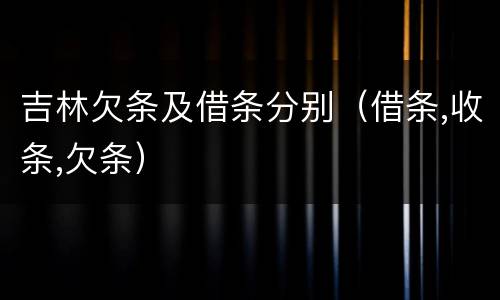 吉林欠条及借条分别（借条,收条,欠条）