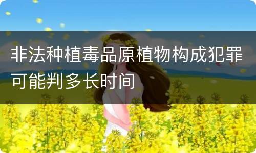 非法种植毒品原植物构成犯罪可能判多长时间