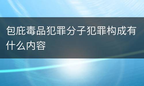 包庇毒品犯罪分子犯罪构成有什么内容