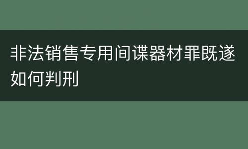 非法销售专用间谍器材罪既遂如何判刑