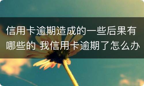 信用卡逾期造成的一些后果有哪些的 我信用卡逾期了怎么办