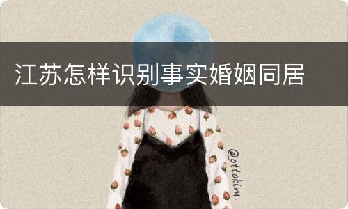 江苏怎样识别事实婚姻同居