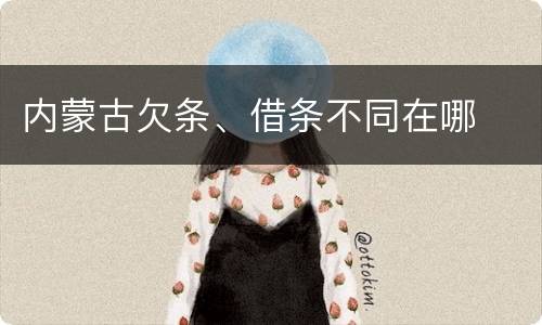 内蒙古欠条、借条不同在哪