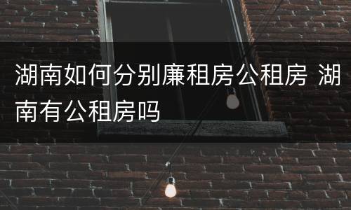 湖南如何分别廉租房公租房 湖南有公租房吗