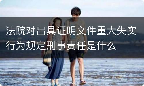 法院对出具证明文件重大失实行为规定刑事责任是什么