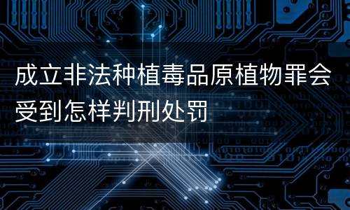 成立非法种植毒品原植物罪会受到怎样判刑处罚