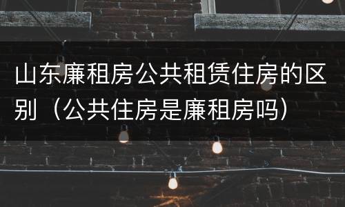 山东廉租房公共租赁住房的区别（公共住房是廉租房吗）