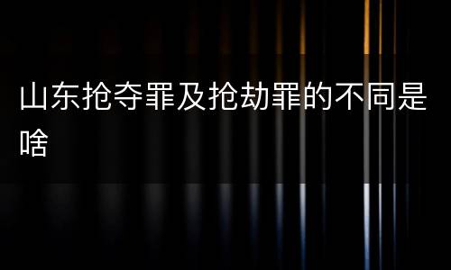 山东抢夺罪及抢劫罪的不同是啥