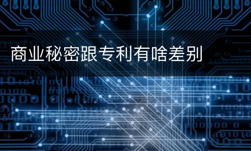 商业秘密跟专利有啥差别