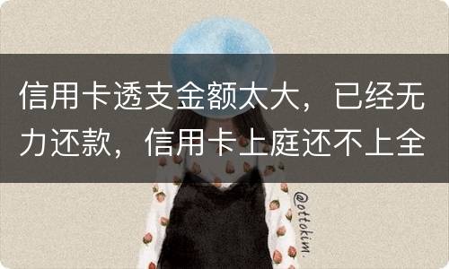 信用卡透支金额太大，已经无力还款，信用卡上庭还不上全款怎么办
