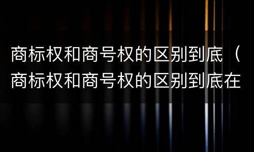 商标权和商号权的区别到底（商标权和商号权的区别到底在哪）