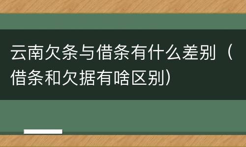 云南欠条与借条有什么差别（借条和欠据有啥区别）