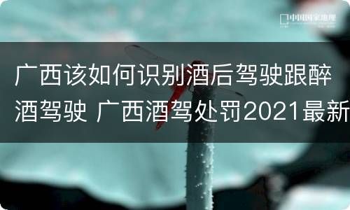 广西该如何识别酒后驾驶跟醉酒驾驶 广西酒驾处罚2021最新标准
