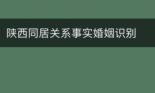 陕西同居关系事实婚姻识别