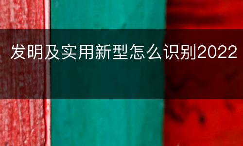 发明及实用新型怎么识别2022