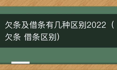 欠条及借条有几种区别2022（欠条 借条区别）
