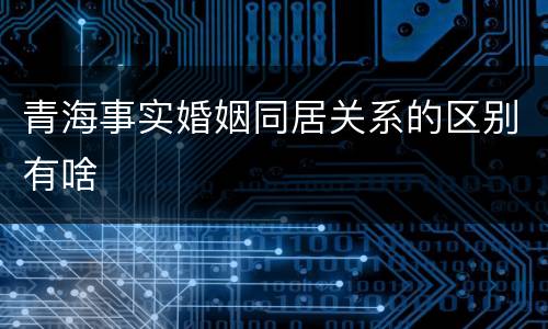 青海事实婚姻同居关系的区别有啥