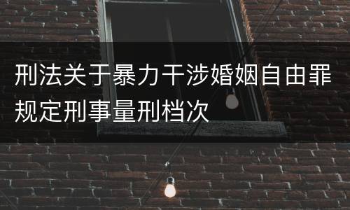 刑法关于暴力干涉婚姻自由罪规定刑事量刑档次