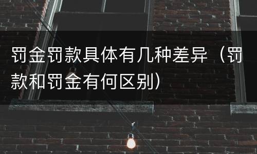 罚金罚款具体有几种差异（罚款和罚金有何区别）