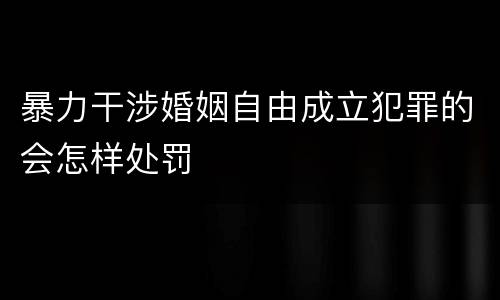 暴力干涉婚姻自由成立犯罪的会怎样处罚