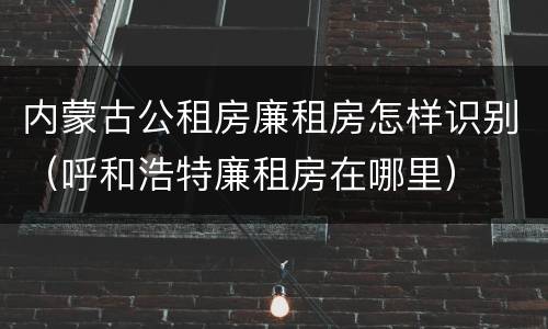 内蒙古公租房廉租房怎样识别（呼和浩特廉租房在哪里）