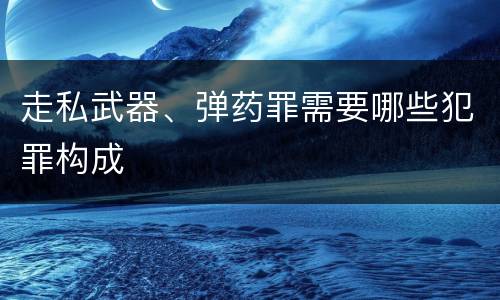 走私武器、弹药罪需要哪些犯罪构成