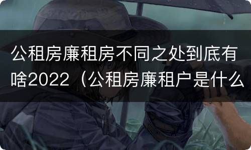 公租房廉租房不同之处到底有啥2022（公租房廉租户是什么）
