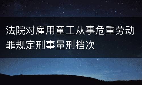 法院对雇用童工从事危重劳动罪规定刑事量刑档次