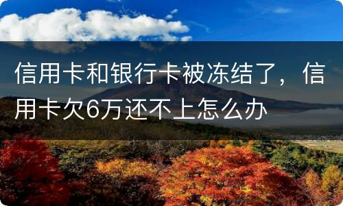 信用卡和银行卡被冻结了，信用卡欠6万还不上怎么办