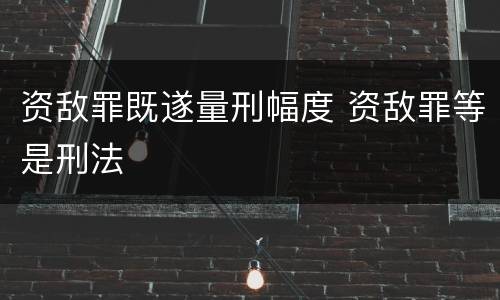 资敌罪既遂量刑幅度 资敌罪等是刑法