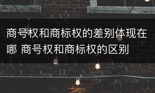 商号权和商标权的差别体现在哪 商号权和商标权的区别