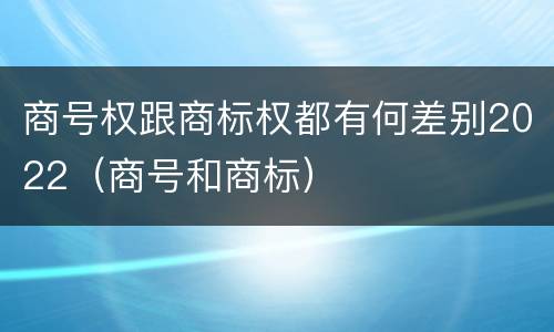 商号权跟商标权都有何差别2022（商号和商标）
