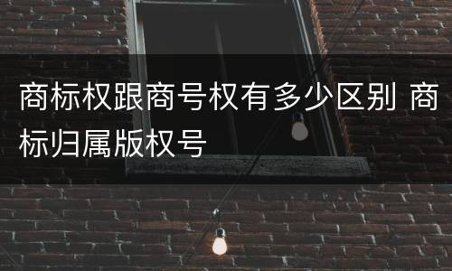 商标权跟商号权有多少区别 商标归属版权号