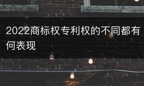 2022商标权专利权的不同都有何表现
