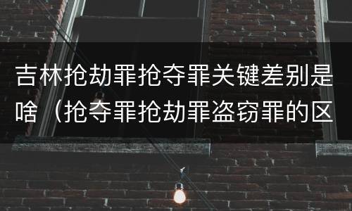 吉林抢劫罪抢夺罪关键差别是啥（抢夺罪抢劫罪盗窃罪的区别）