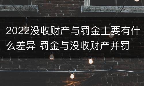 2022没收财产与罚金主要有什么差异 罚金与没收财产并罚