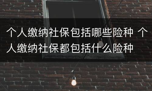 个人缴纳社保包括哪些险种 个人缴纳社保都包括什么险种