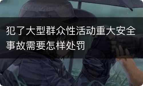 犯了大型群众性活动重大安全事故需要怎样处罚