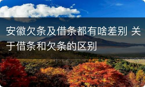 安徽欠条及借条都有啥差别 关于借条和欠条的区别
