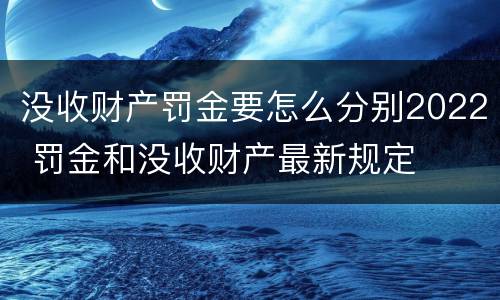 没收财产罚金要怎么分别2022 罚金和没收财产最新规定