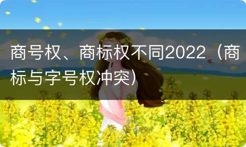 商号权、商标权不同2022（商标与字号权冲突）