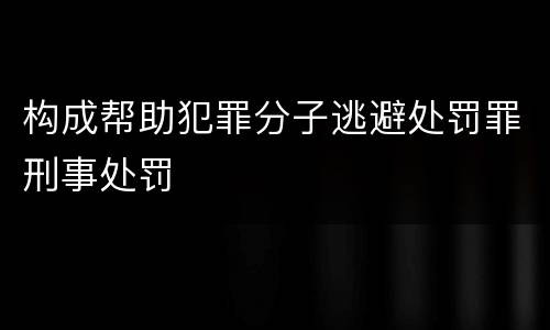 构成帮助犯罪分子逃避处罚罪刑事处罚