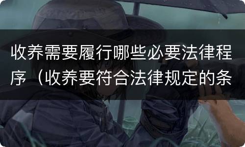 收养需要履行哪些必要法律程序（收养要符合法律规定的条件）