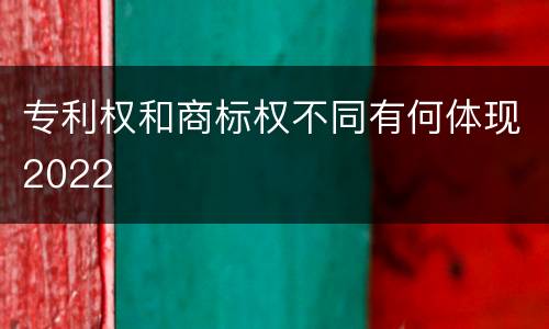 专利权和商标权不同有何体现2022
