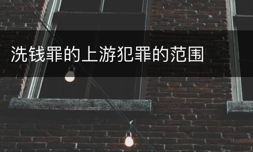 洗钱罪的上游犯罪的范围