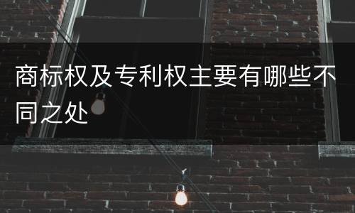 商标权及专利权主要有哪些不同之处