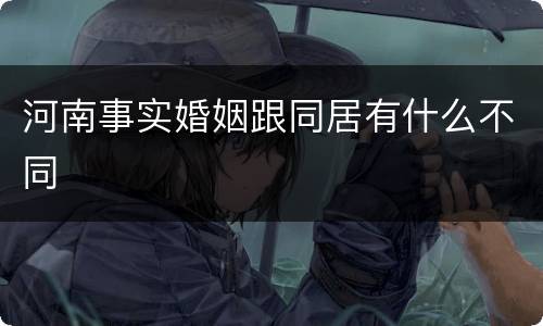 河南事实婚姻跟同居有什么不同