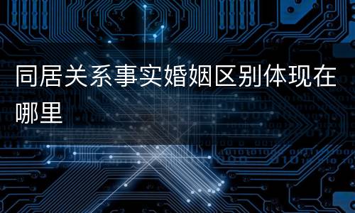 同居关系事实婚姻区别体现在哪里