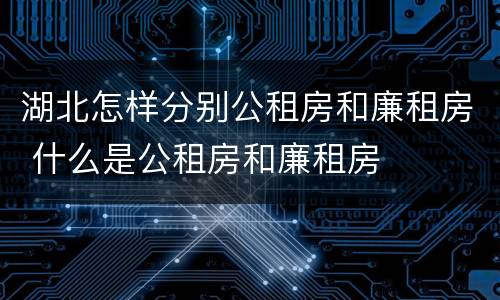 湖北怎样分别公租房和廉租房 什么是公租房和廉租房