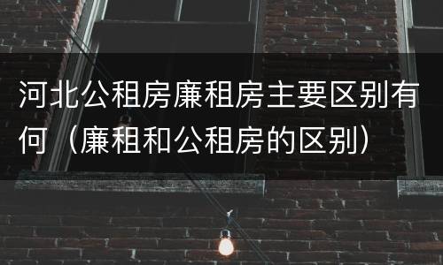 河北公租房廉租房主要区别有何（廉租和公租房的区别）